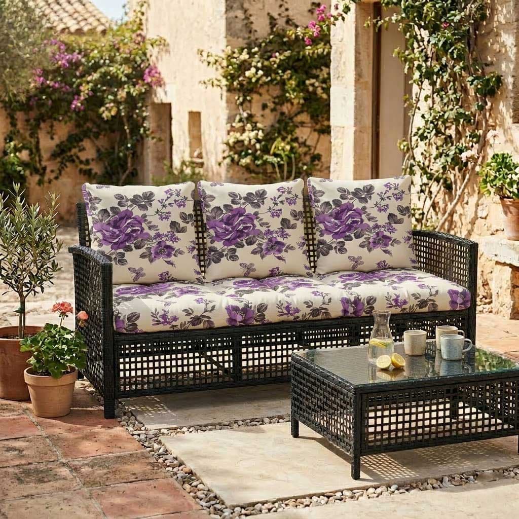 Jastuci za baštenski trosed 160x50x50cm VIOLET GARDEN