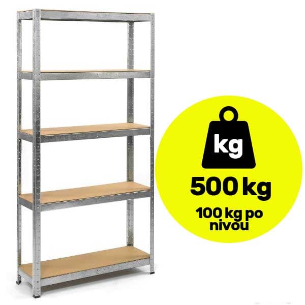 Metalna polica velike nosivosti 180x60x30cm 5x100kg