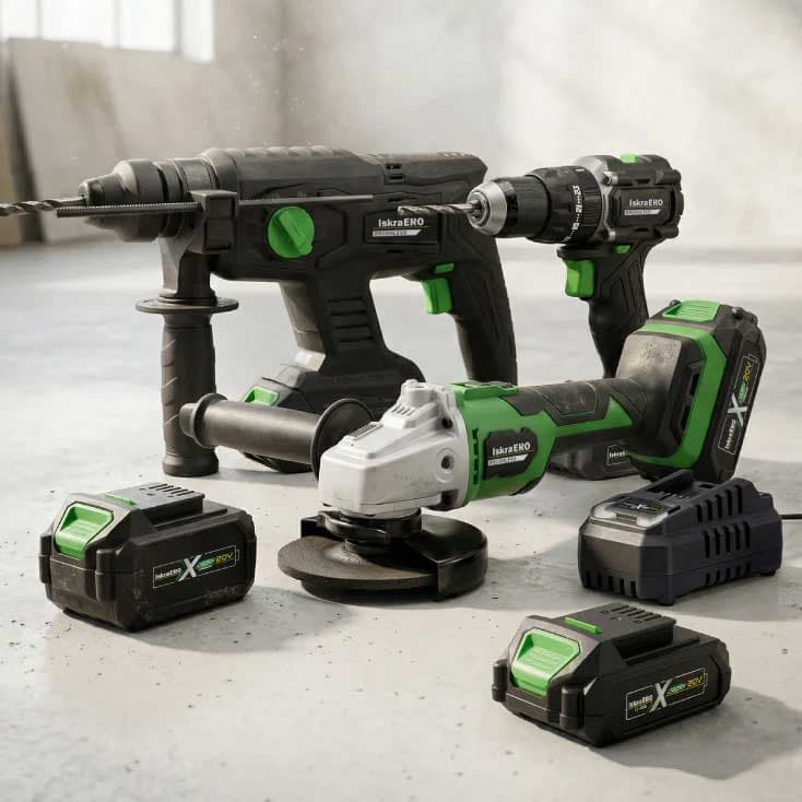 Iskra ERO Komplet Brushless Aku Alata sa dve baterije i punjačem IEX-BR-6FC2040