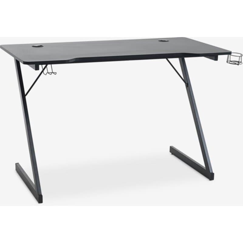 Gejmerski sto HALSTED 60x120 cm, sa držačem za čaše i slušalice, crna