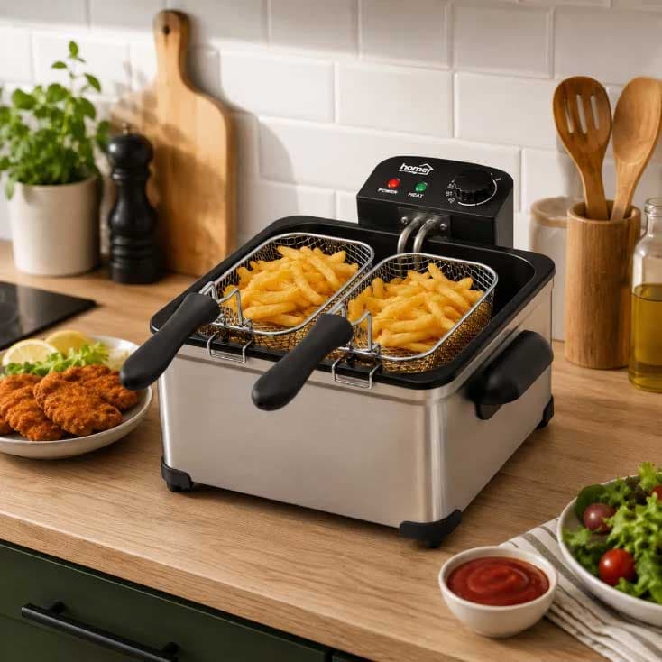 Friteza sa 3 korpe i podesivim termostatom 5L 2kW