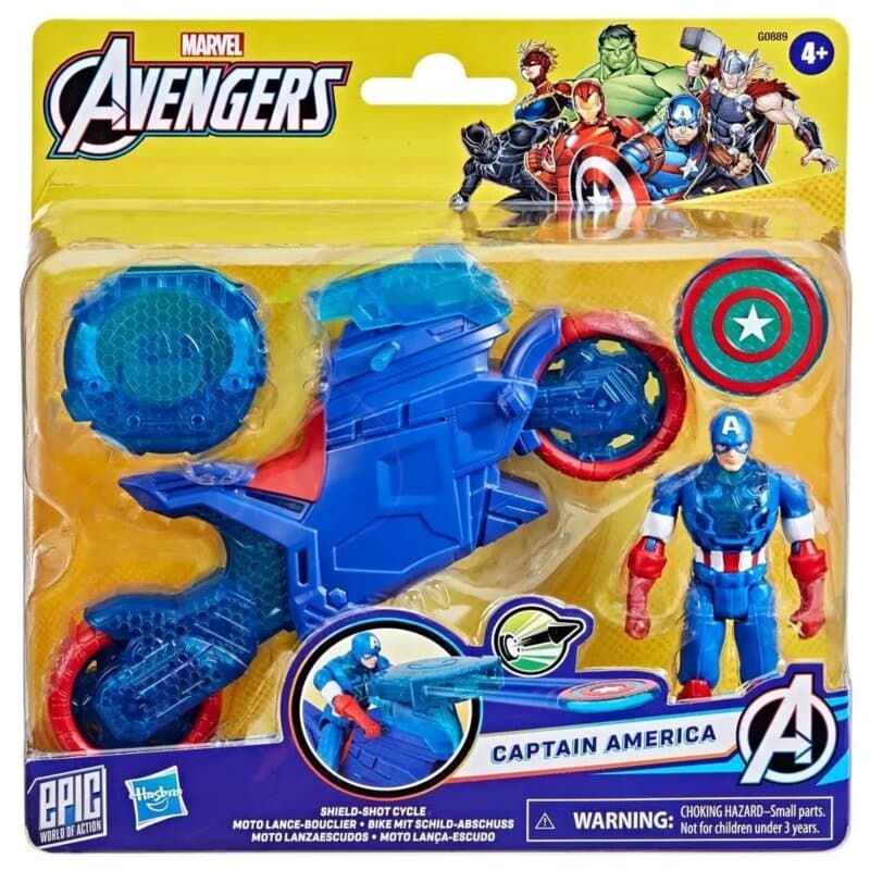Avengers Kapetan Amerika figura sa motociklom, 10 cm