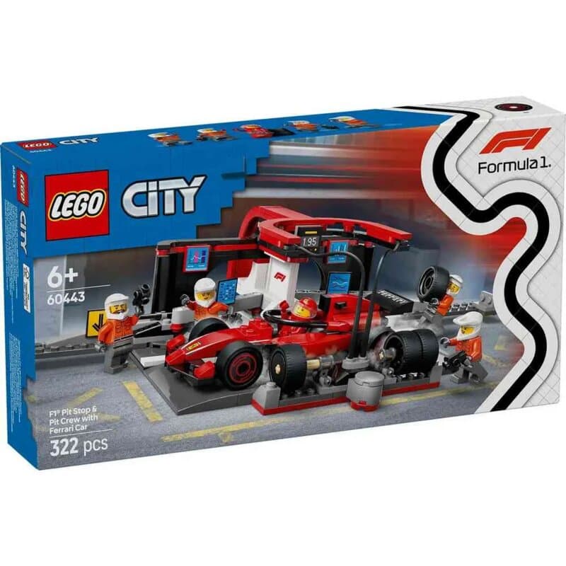 LEGO® City F1 bokserska ekipa sa Ferrari trkačkim automobilom 60443