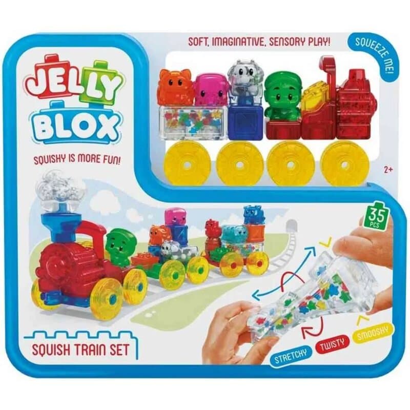 Jelly Blox Squishy Train Set – meke gumene kocke za slaganje, voz