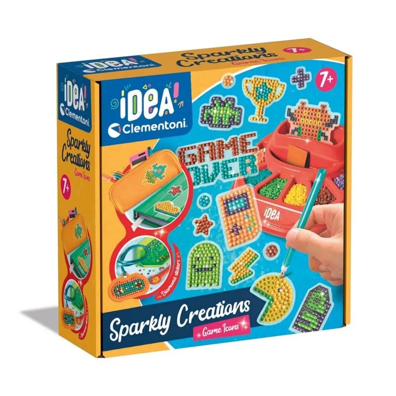 Clementoni Sjajne kreacije Game Over – kreativni set sa 3D draguljima