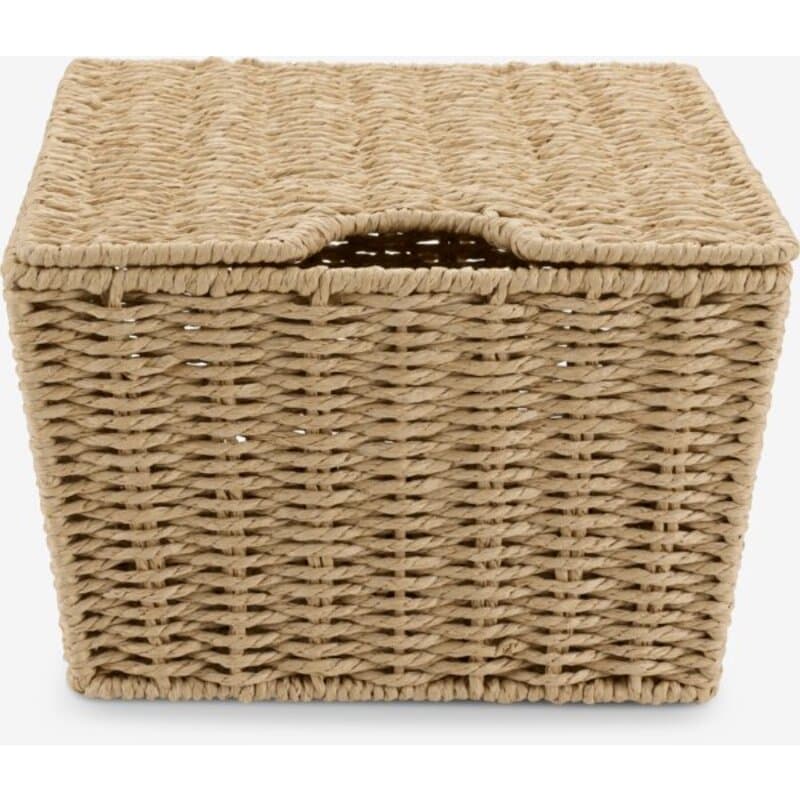 Pletena kutija za odlaganje sa poklopcem Š26xD26xV17cm