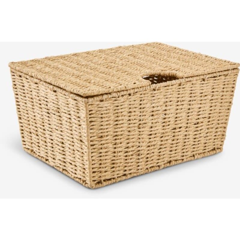 Pletena četvrtasta korpa sa poklopcem Š40xD27xV19cm