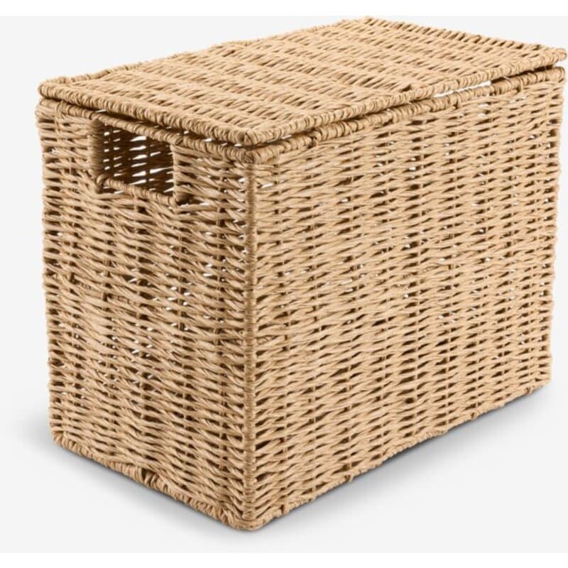 Velika pletena korpa sa poklopcem Š25xD41xV32cm Natur