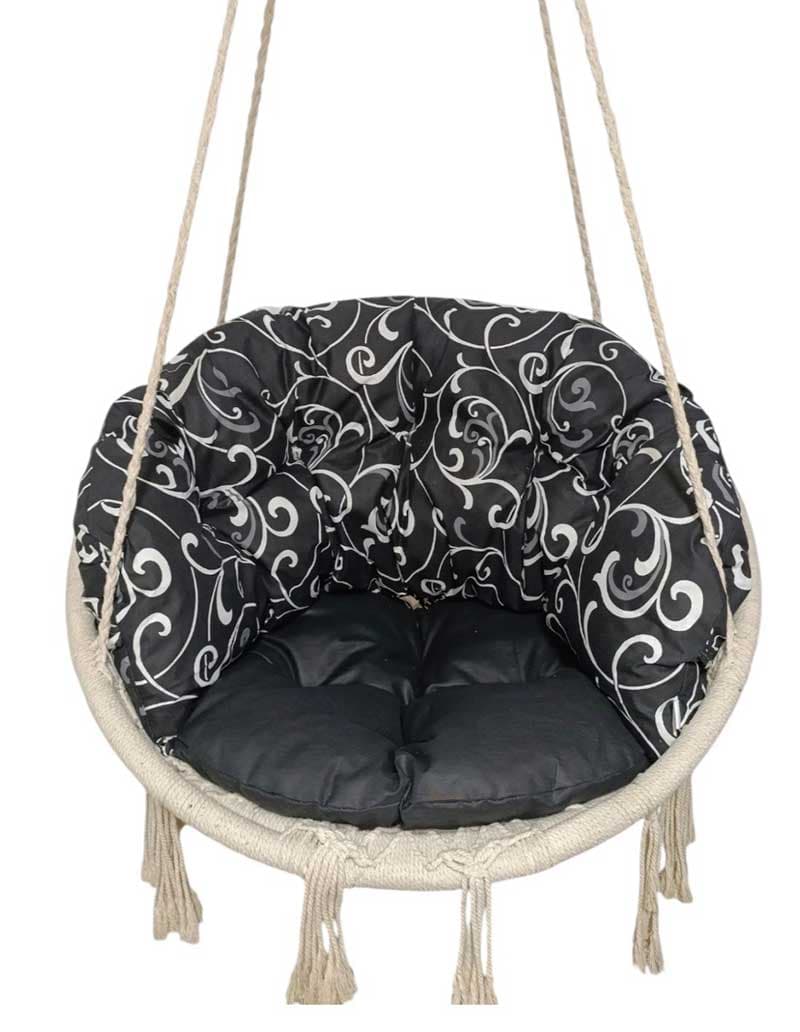 Dvobojni jastuci za makrame ljuljašku Black-Black ornament