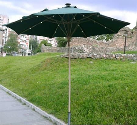 Solarni Suncobran Sa LED Lampama 3 x 3 m - Green