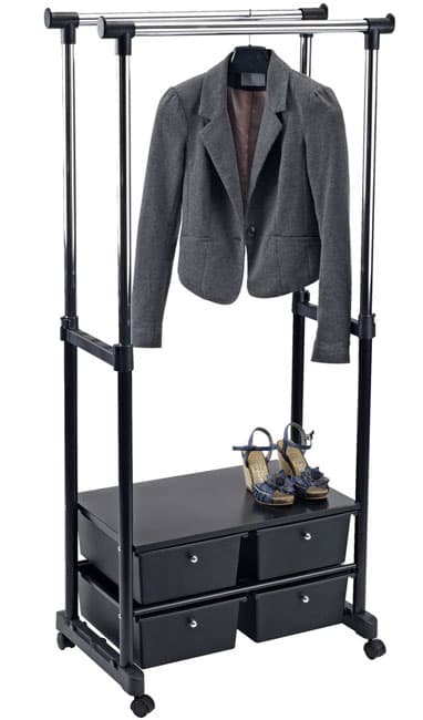 Dupli stalak za odeću sa fiokama za obuću Spider