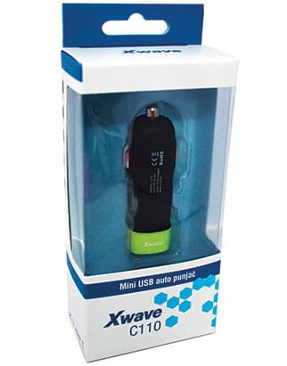 Auto punjač Xwave C110 USB 5V DC 1A zeleni 021826