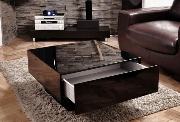 Klub Sto Maxx 110 x 65 x 35 cm Sa Jednom Fiokom Black