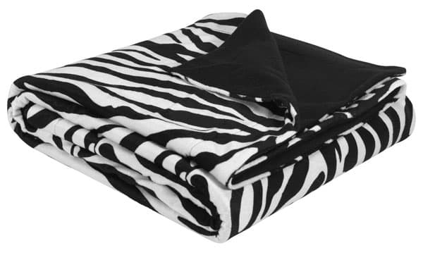 Ćebe 130x180cm zebra crna/bela