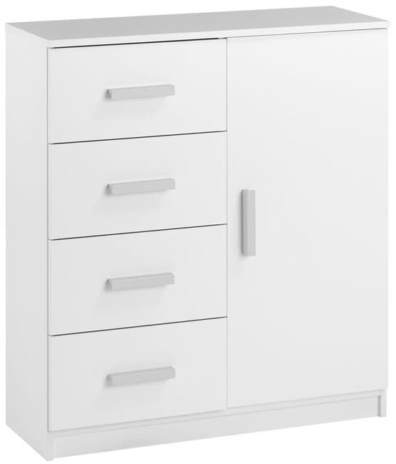 Komoda Rosto 4 fioke 1 vrata bela