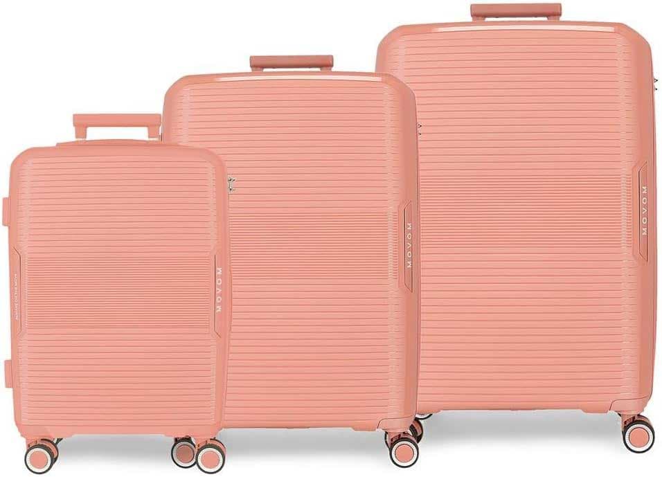Komplet proširivih kofera od polipropilena 55cm-68cm-78cm Movom Inari coral 53294