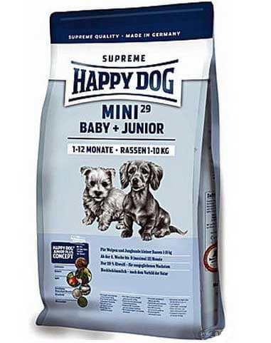 Hrana za štence Happy Dog Mini Baby And Junior 29 pak. 4kg + 1kg GRATIS