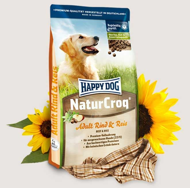 Happy Dog Hrana za pse Naturcroq - govedina i pirinač - pakovanje 15kg + 2kg GRATIS