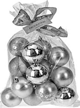 Kugle Za Jelku Pakovanje od 16 Komada Grey