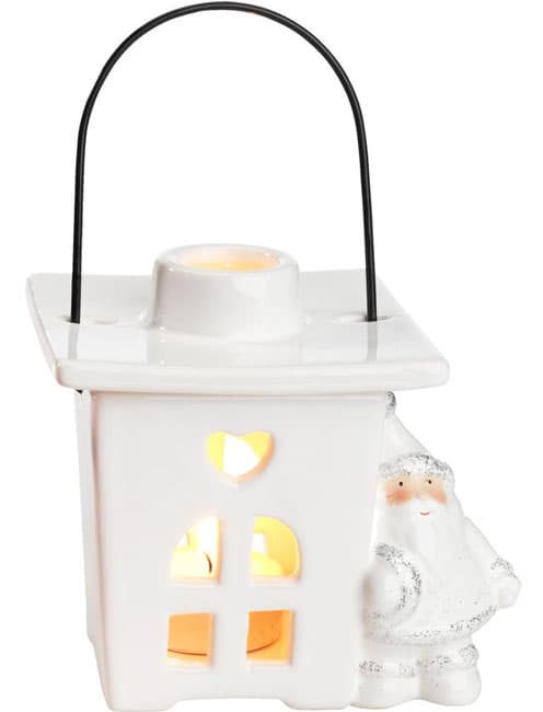 Novogodišnji fenjer za malu sveću beli