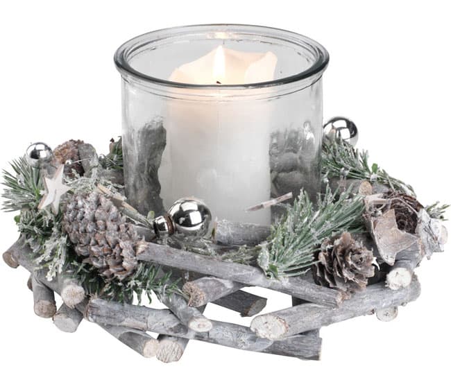 Novogodišnji svećnjak Tiden sa dekoracijom