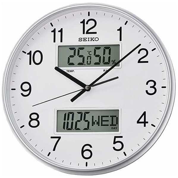 Analogni zidni sat, kalendar, termometar, higrometar Seiko QXL013S