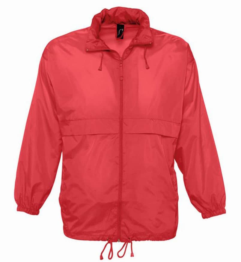 Sols Uniseks vetrovka Surf Red veličina S 32000