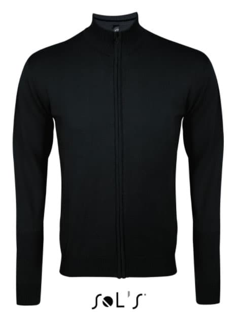 Sols Muški džemper sa rajsferšlusom Gordon Men Black veličina S 00548