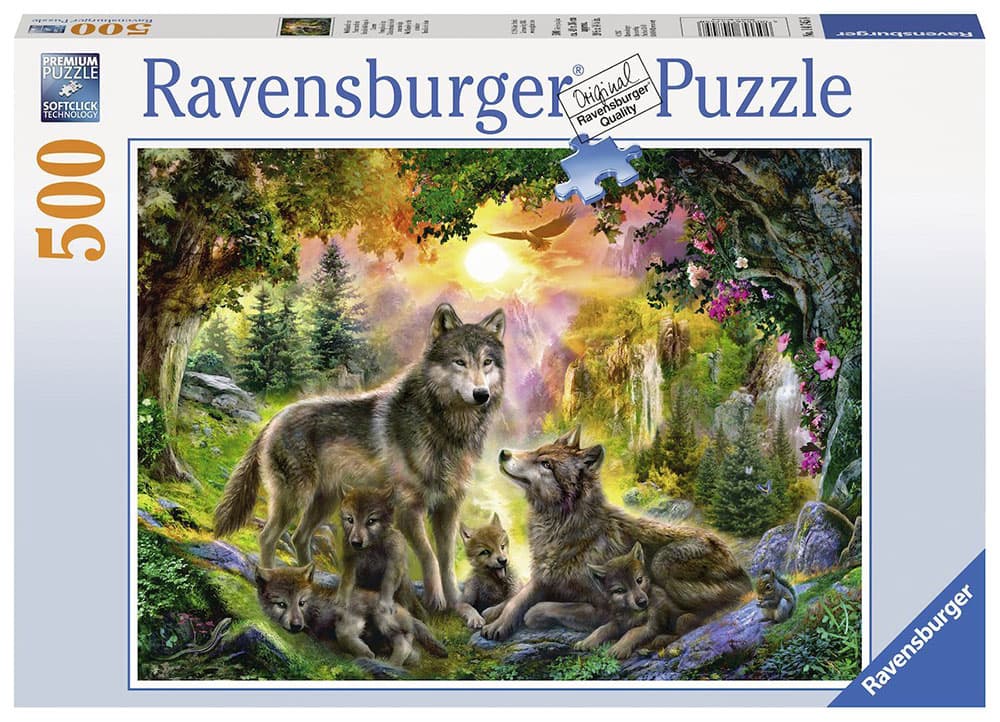 Ravensburger puzzle Art - Životinje - Wolf Family in the Sunshine 500 delova RA14745