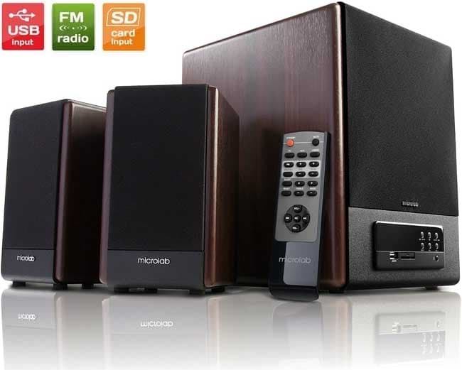 Microlab FC530U 2.1 zvučnici FM Radio SD USB Daljinski upravljač