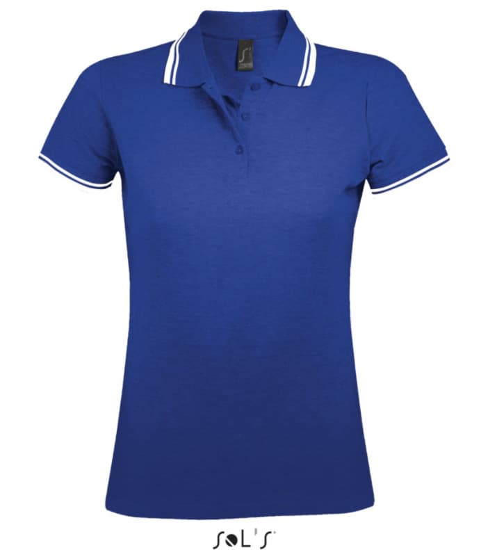 Sols Pasadena Ženska majica sa kragnom vel. XXL Royal Blue/White 00578