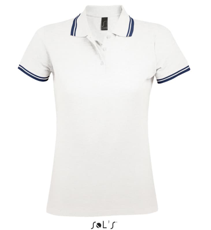 Sols Pasadena Ženska majica sa kragnom vel. S White/Navy 00578