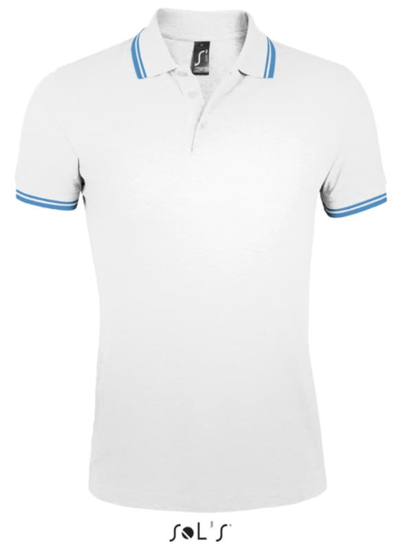 Polo majica za muškarce veličina M Sols Pasadena White/Aqua 00577