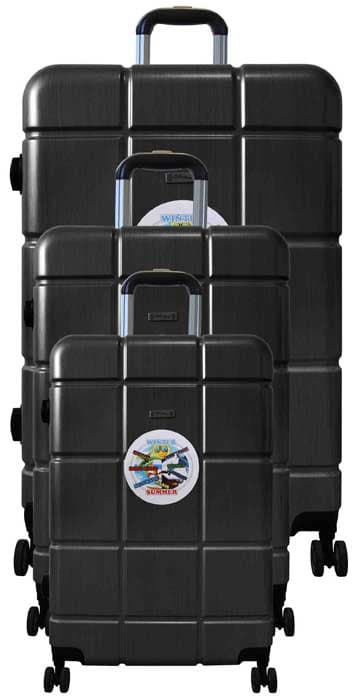 Set ABS Kofera sa točkićima i teleskopskom ručkom GL-98 Crni