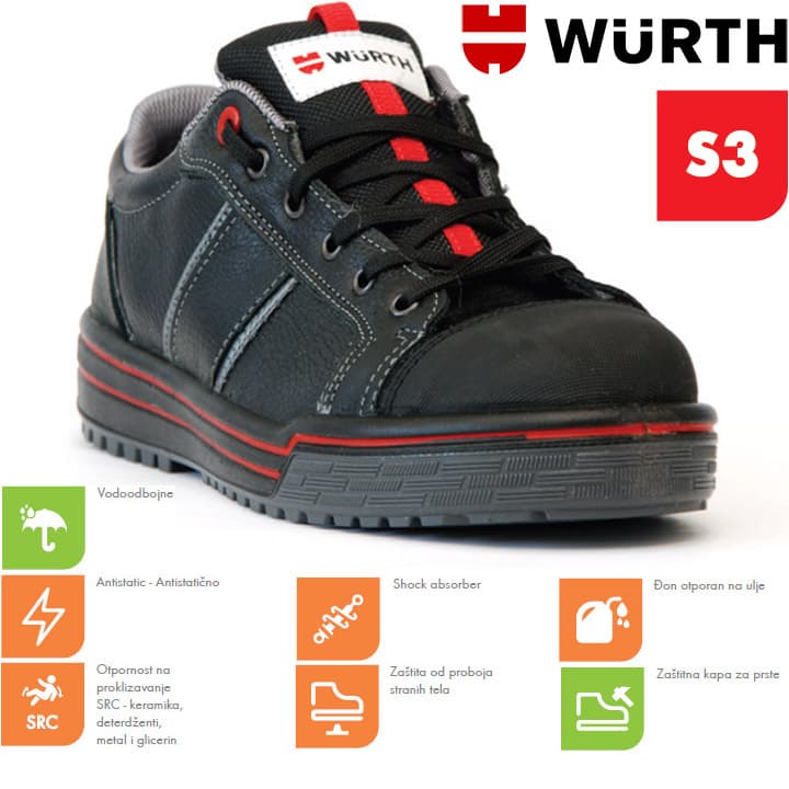 Wurth Bezbednosne patike Sneakers S3 plitke vel. 38