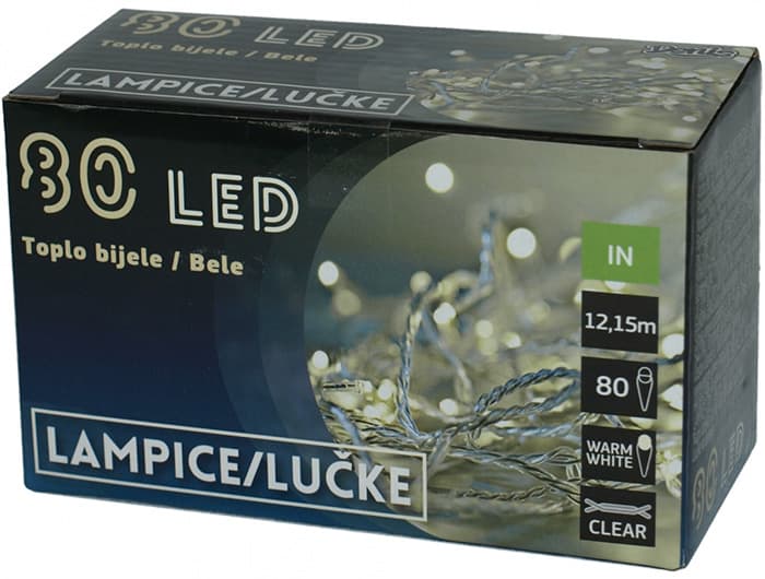 Novogodišnje LED lampice na baterije 80 kom