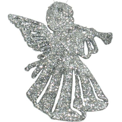 Ukrasi za jelku - anđeli u srebrnoj boji 6 kom