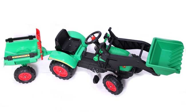 Dečiji Traktor sa prikolicom na pedale 05 Zeleni Go 1005