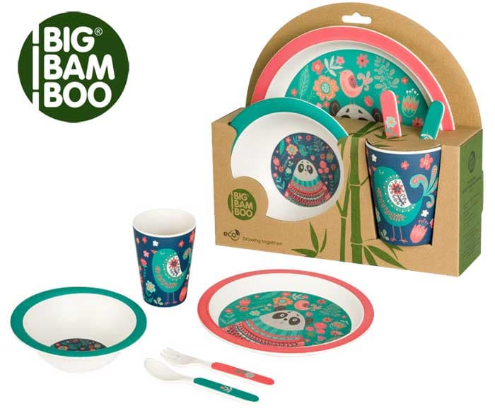 BigBamBoo Dečiji set za jelo Panda i ptičica