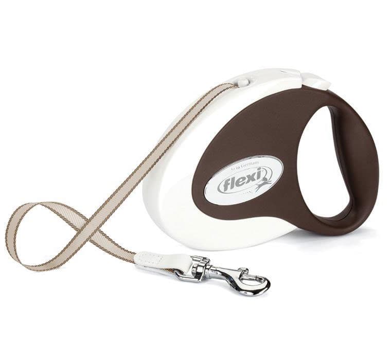 Flexi Povodac za pse Collection S Tape 3m White-Brown