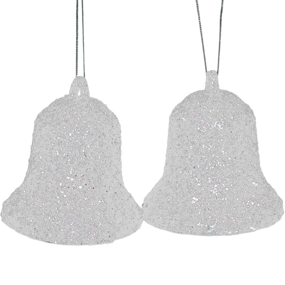 Ukrasi za jelku - zvona u beloj boji 2 kom