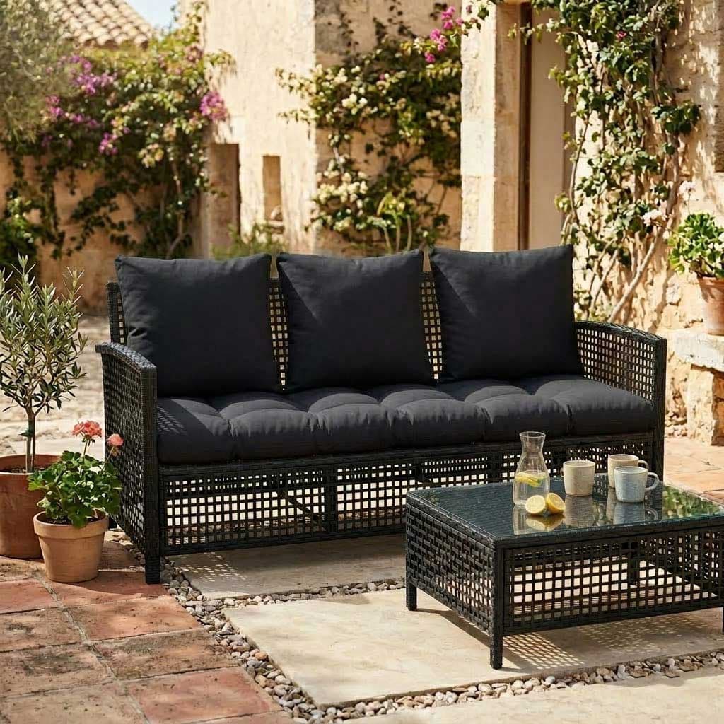 Jastuci za trosed - 160 x 50 x 50 cm - Black